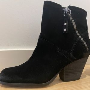 OTBT black suede ankle boots, size 8